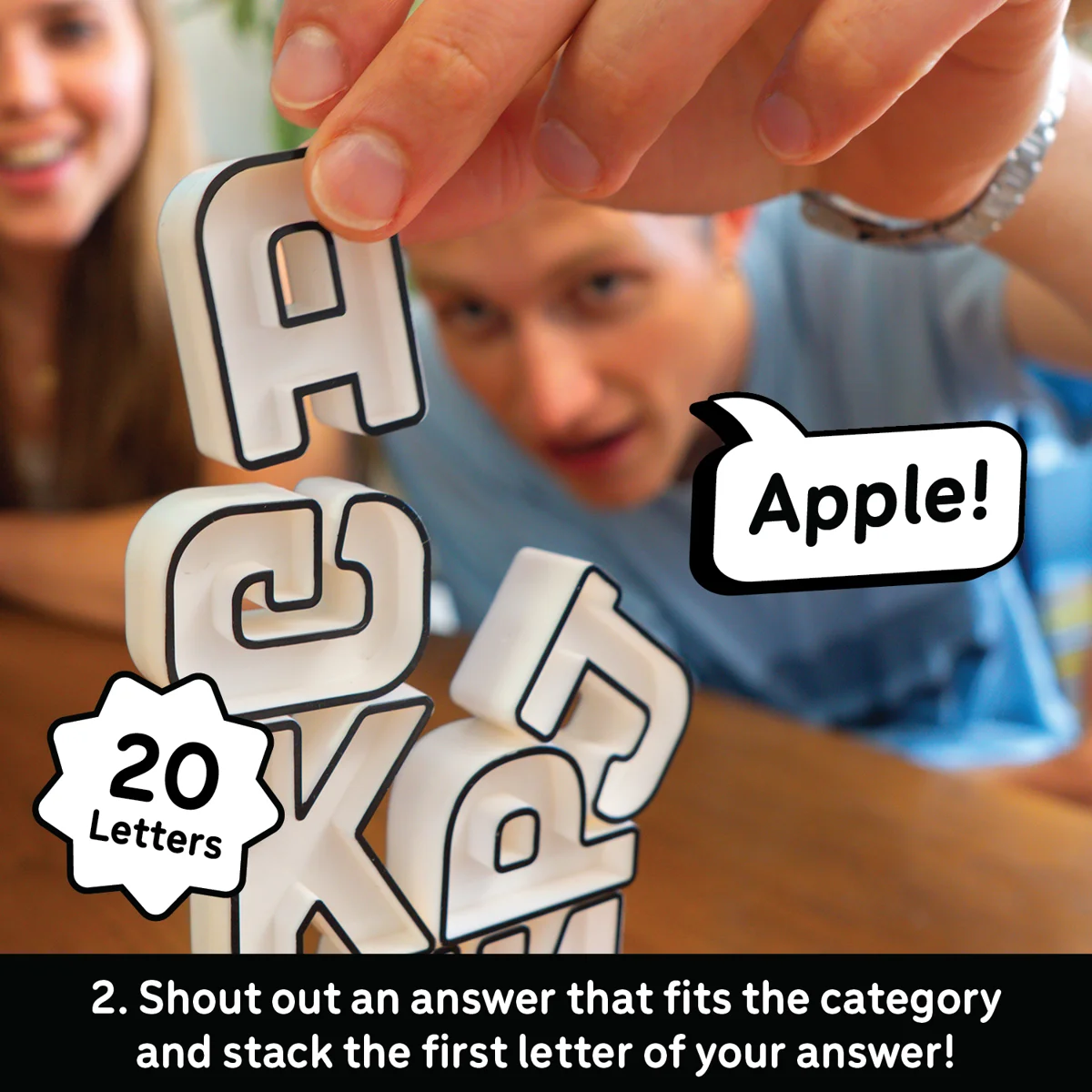 Shout out an answer and stack the first letter